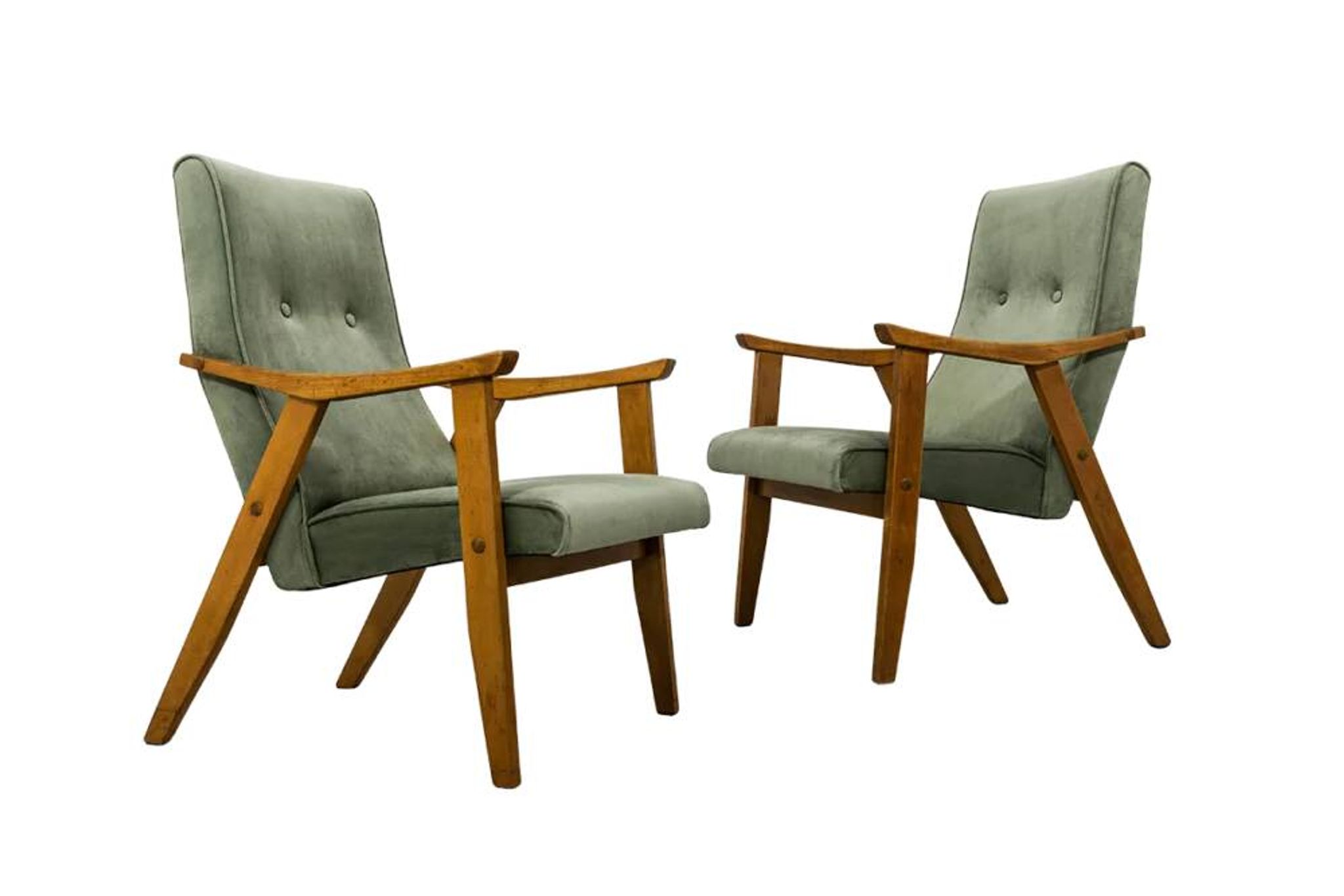 Mid-Century armchairs by Edmund Homa Gfm 18, Poland, 1960s, set of 2