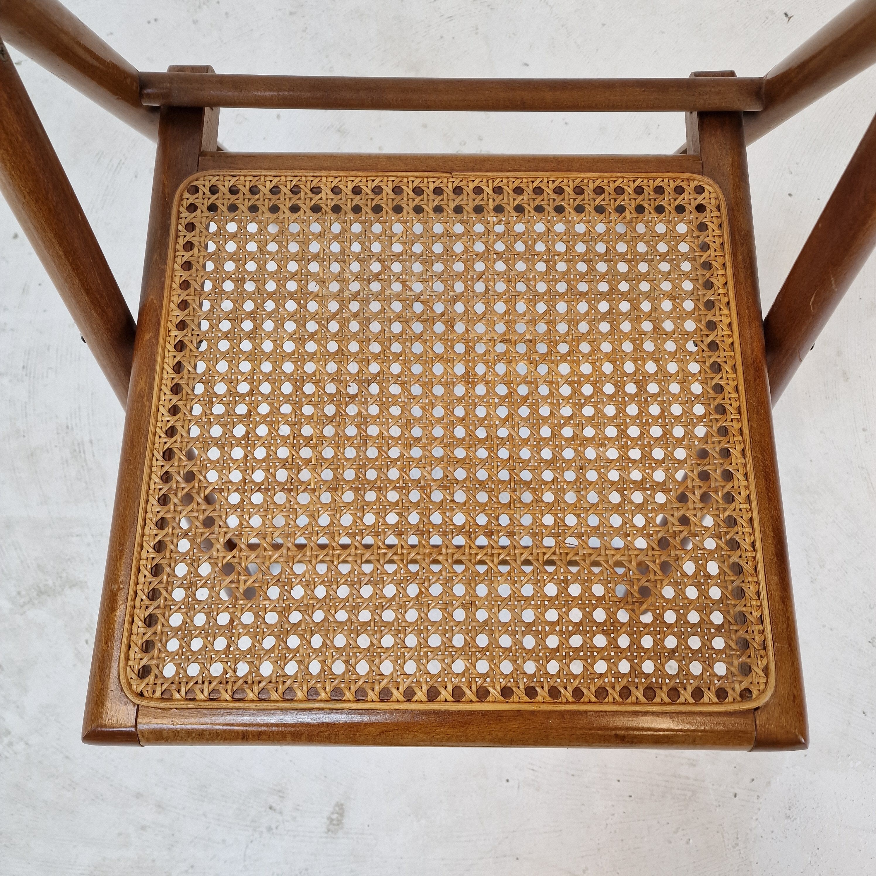 Ensemble de 2 chaises pliantes italiennes en osier, années 1980