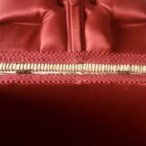 Vintage sewing basket in rattan and floral fabric