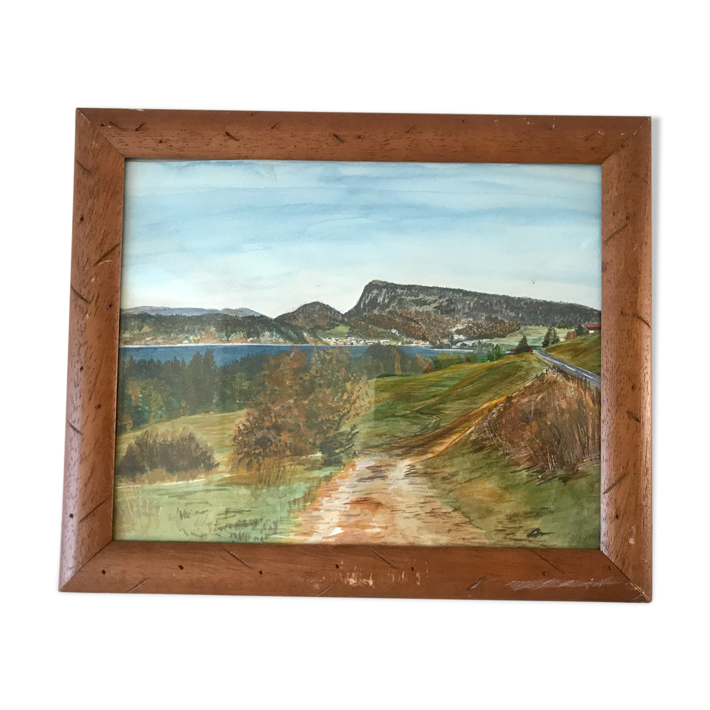 Tableau aquarelle paysage vintage