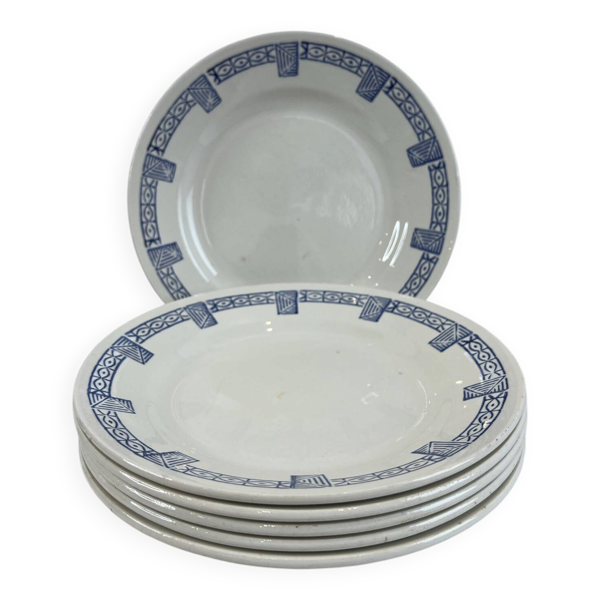 Gien collection Lorris - lot de 6 assiettes plates