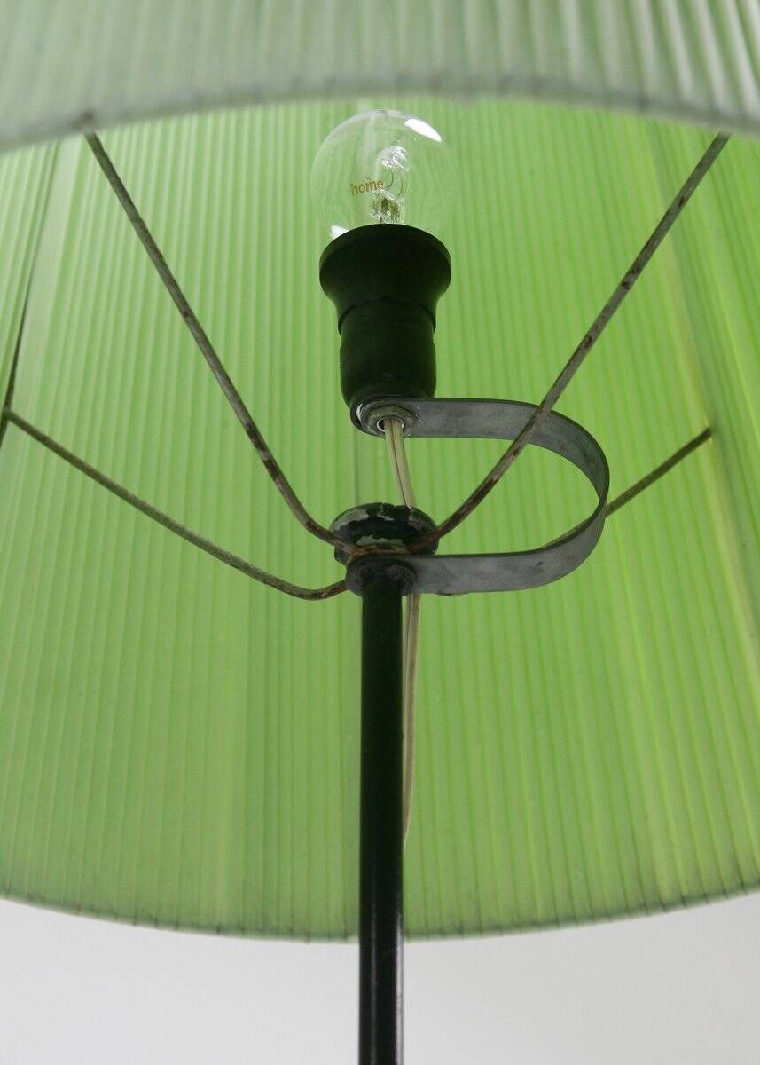 Lampadaire plissé des années 50 avec support.