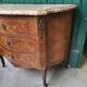 CURVED MARQUETRY CHEST WITH MARBLE TOP 3 ROSEWOOD DRAWERS