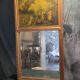 Gilded wooden trumeau surmounted by a gallant scene - 1900