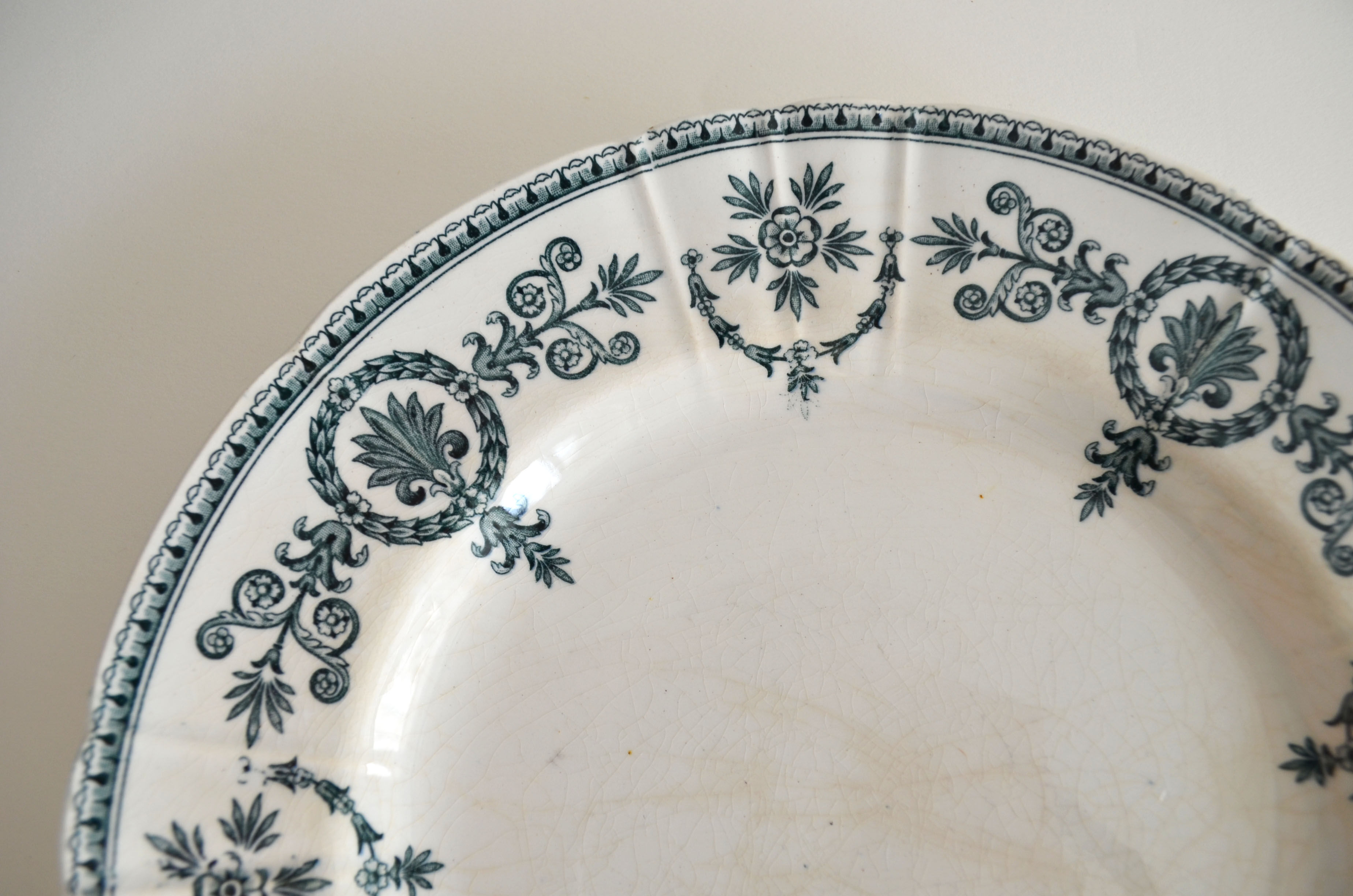 Two flat plates iron earth opaque porcelain by Gien Malmaison