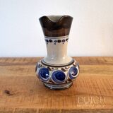 Vintage Ceramic Pitcher Vase, Handmade West German Pottery From The 1970s