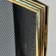 Three-Panel Neoclassical Fire Screen with Wire Mesh and Brass Frame