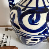 Blue-patterned ceramic vase