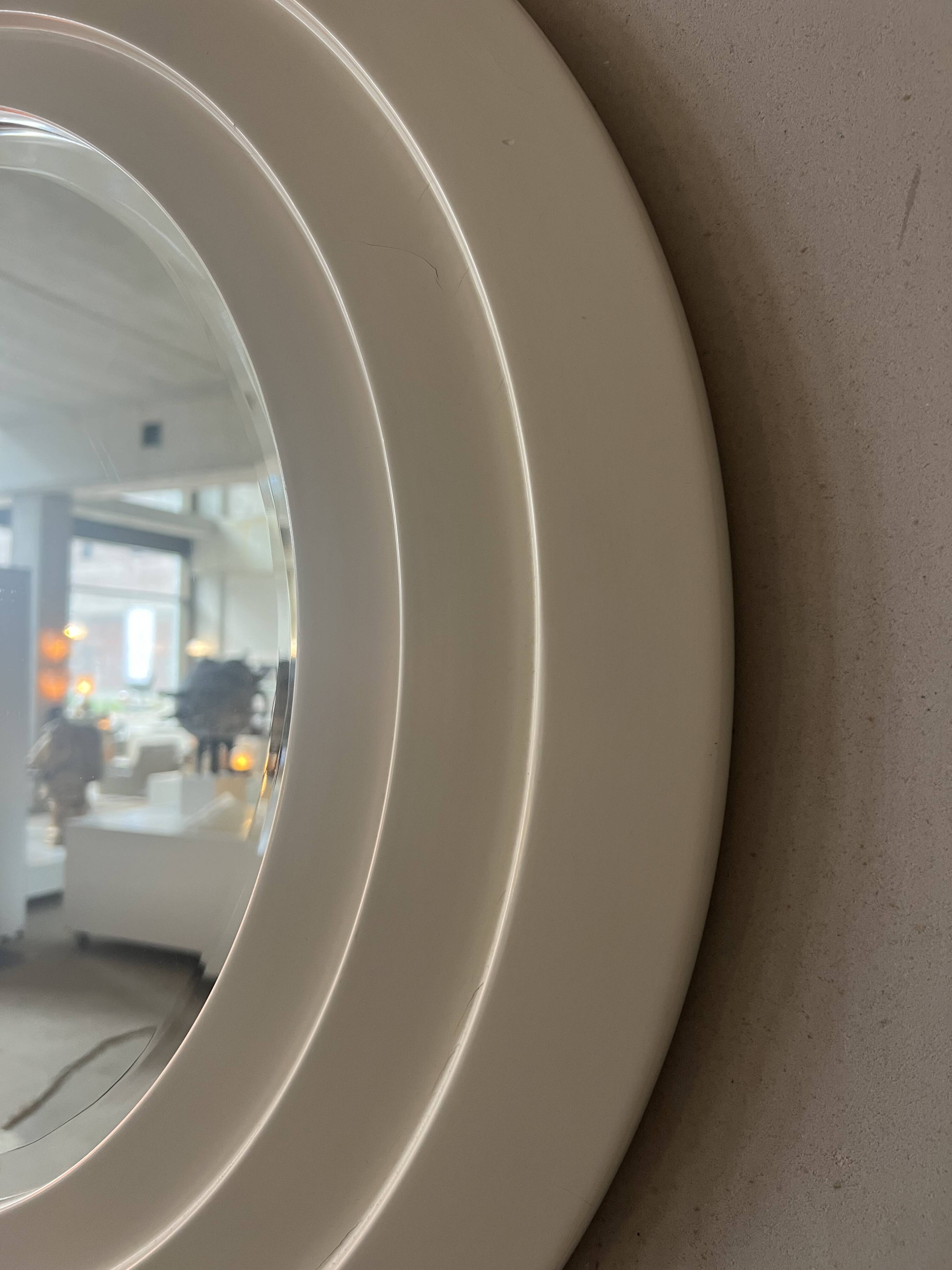 Italian Round Mirror – Sculptural Concentric Frame