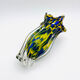 Vase Josef Hospodka Chřibská Macchia Blue Yellow Bohemian Glass 60s