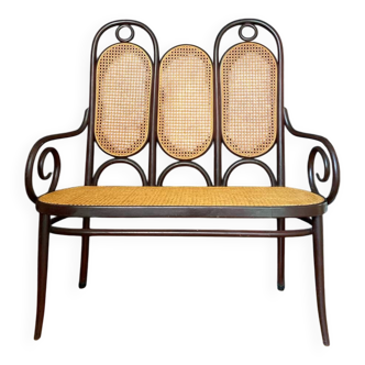 Bentwood and cane bench stamped Thonet - model 83 - early