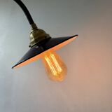 Old blue enamelled industrial wall light