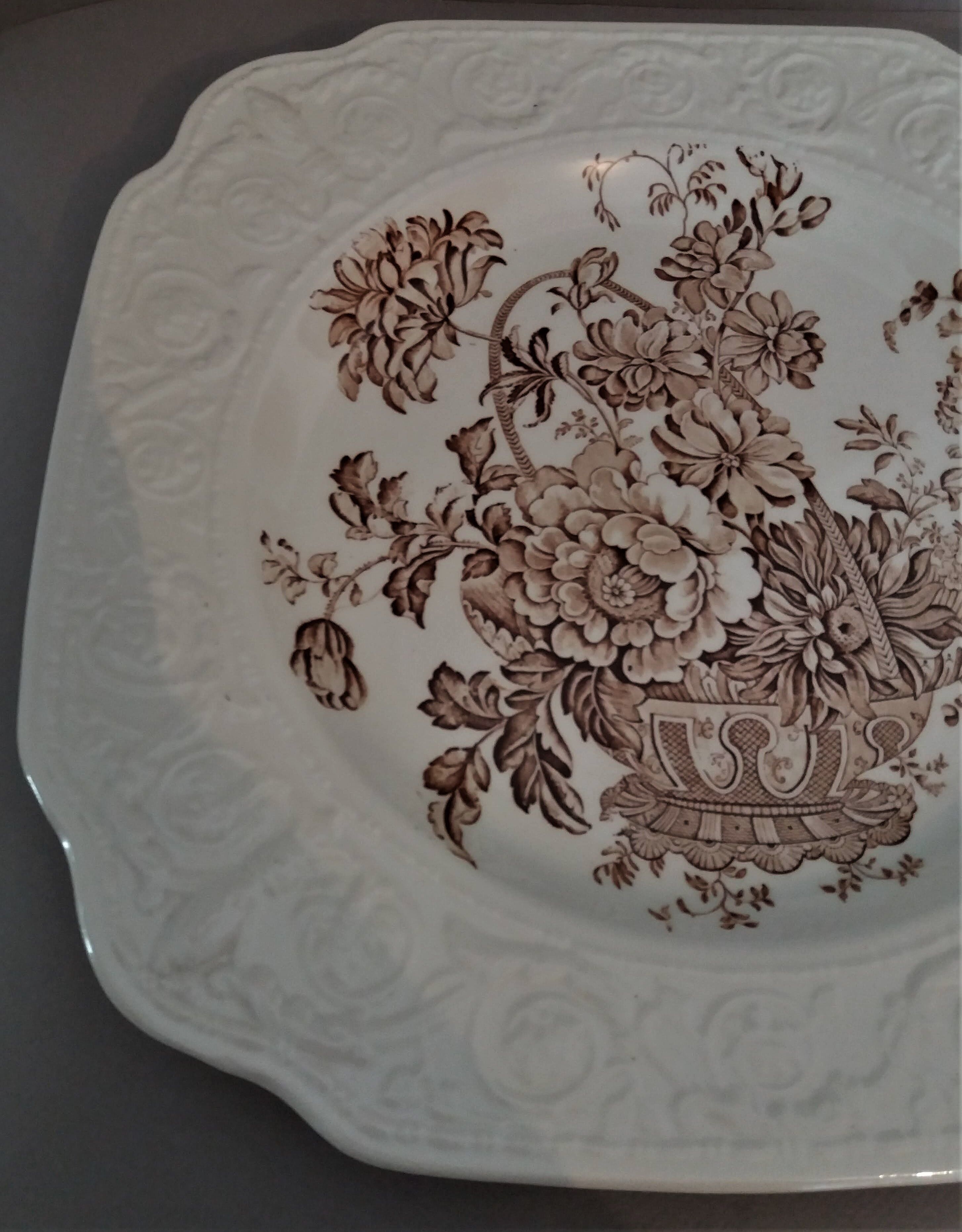 Crown Devon Staffordshire English earthenware square dish