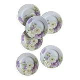 Set of 6 old flat plates - Reine Marguerite de KG Lunéville -