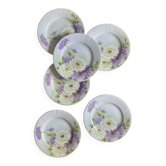 Set of 6 old flat plates - Reine Marguerite de KG Lunéville -