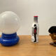 Bedside lamp globe opaline and plastic Space age 70s