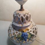 Openwork lamp base from the Malicorne Art pottery