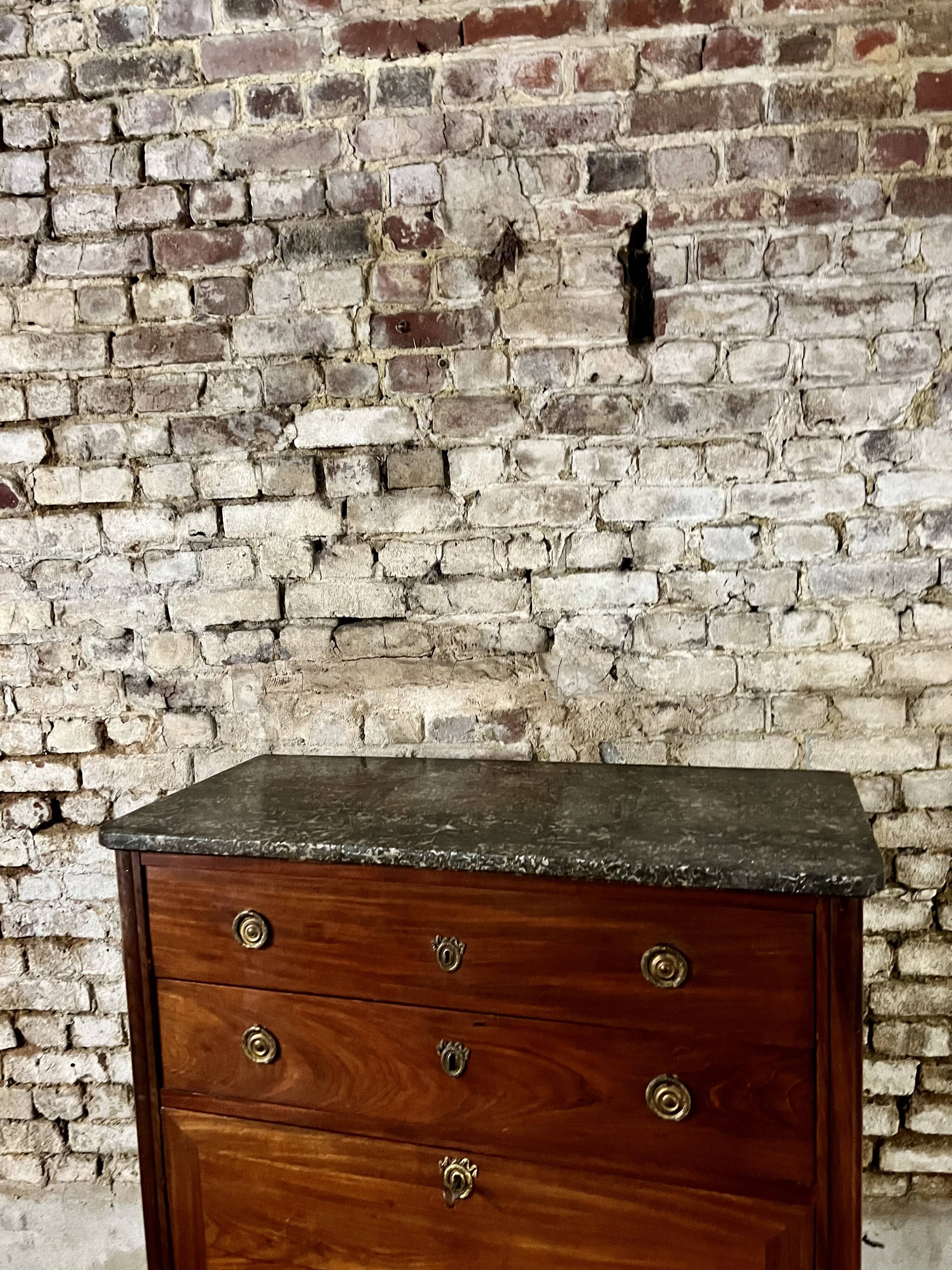 Secretary In Mahogany Louis XVI XVIII Eme Century