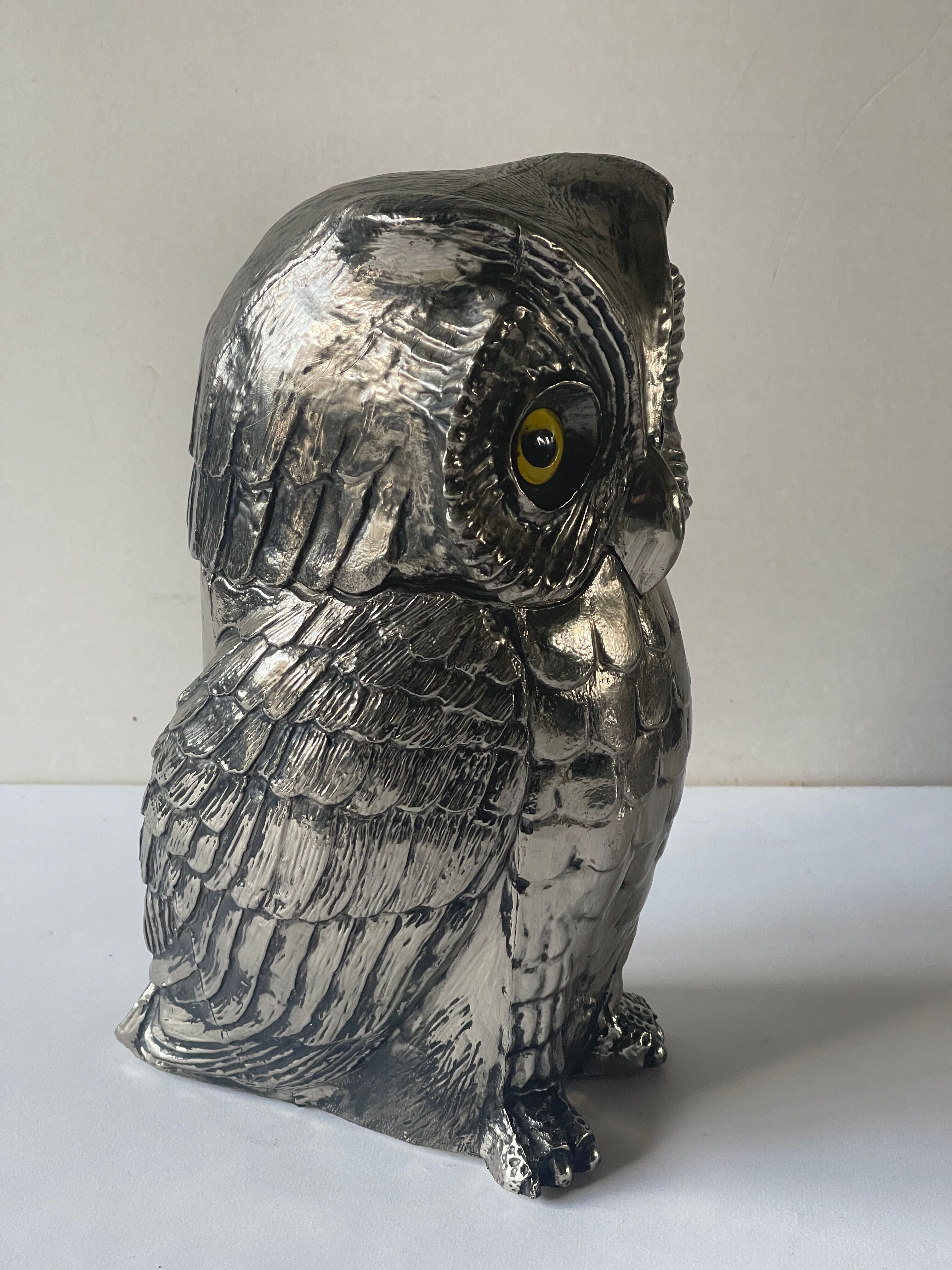 Vintage zoomorphic owl ice bucket