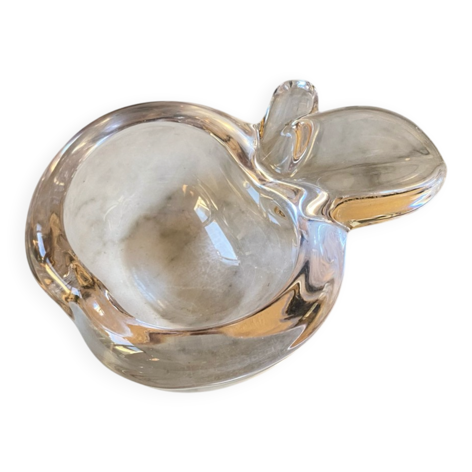 Cendrier pomme cristal de vannes France vintage années 70