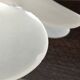 Pair of pendant lamps bell in frosted glass style art deco