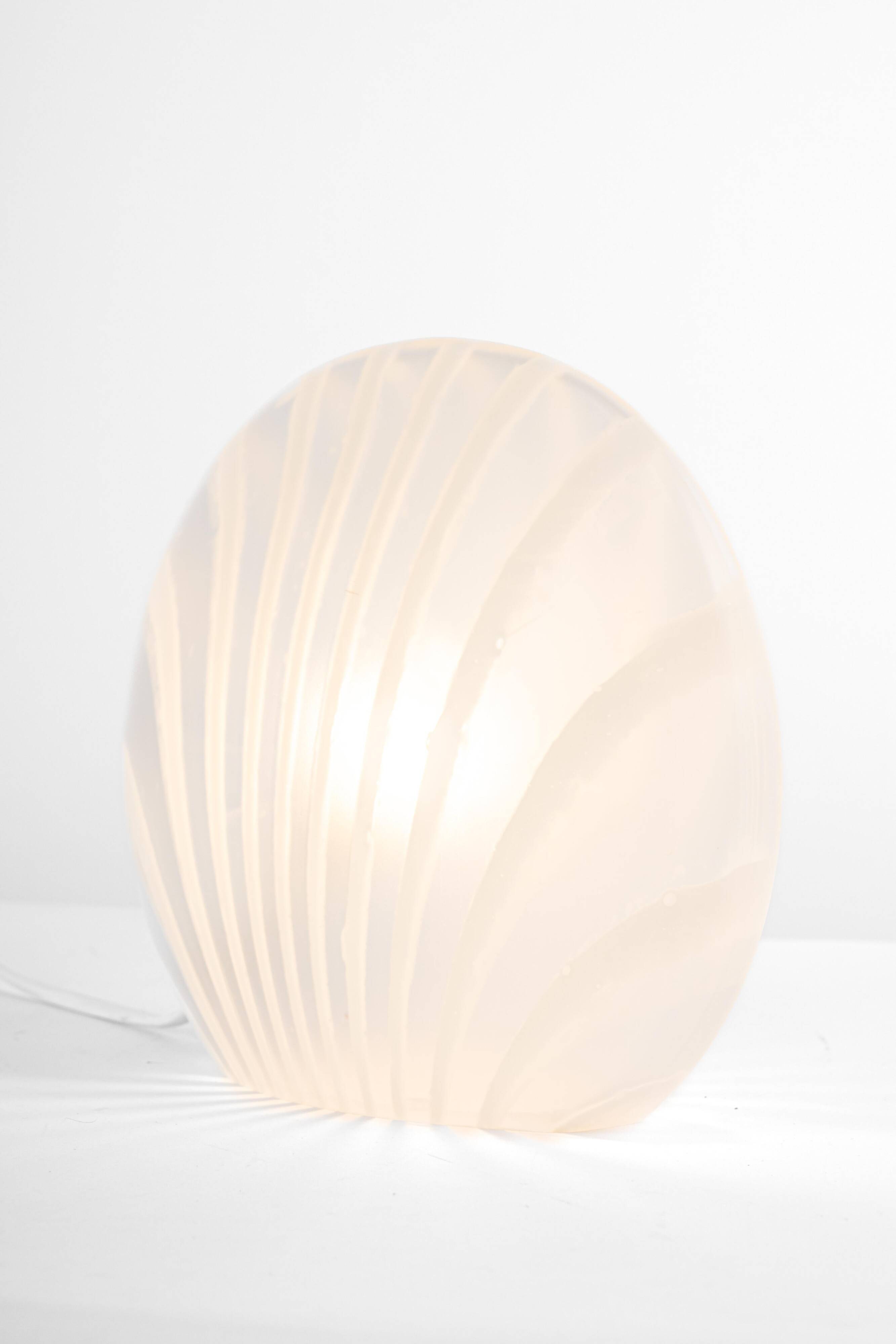 lampe de table en verre motif zèbre Peill & Putzler, Allemagne, années 1970