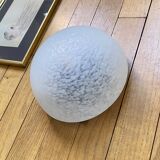 Antique wall ceiling light Clichy white glass semi-spherical