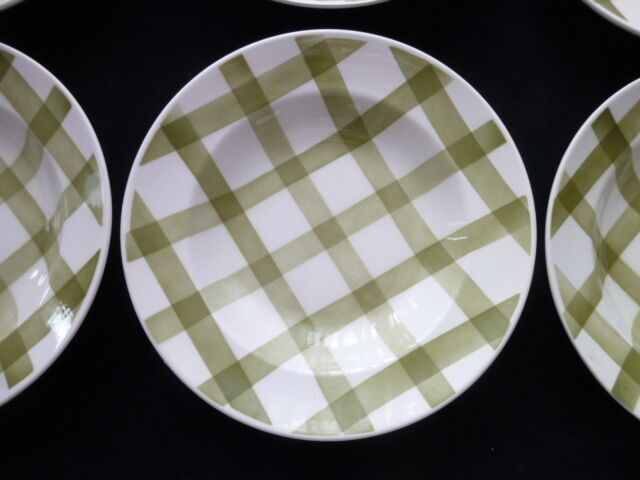 Set de 6 assiettes creuses en faïence moulin des loups  Modèle nappe