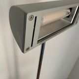 Vintage lamp 1980 medical gray cement and chrome - 50 cm