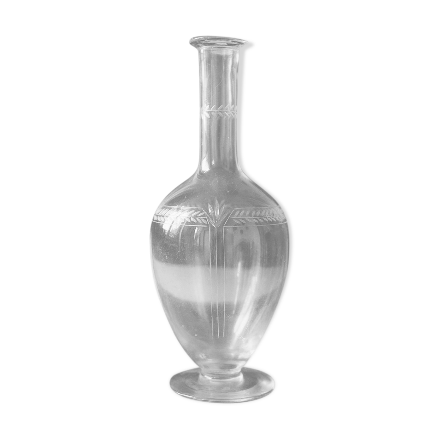 hand engraved glass vase