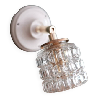 Small etched glass wall light