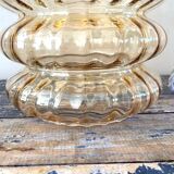 Vintage pendant lamp in electrified golden glass to nine