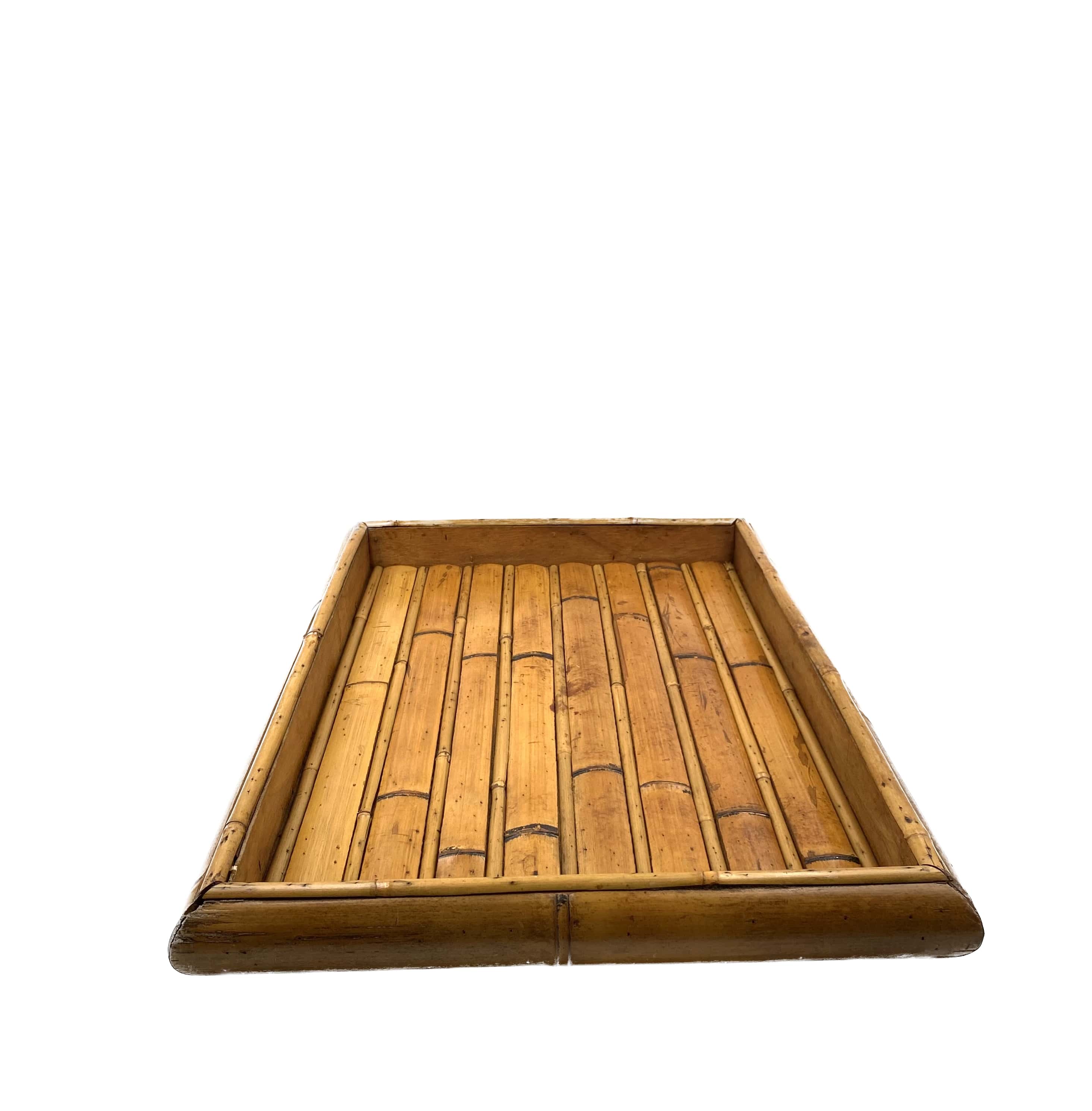 Plateau en bambou, Italie années 1970