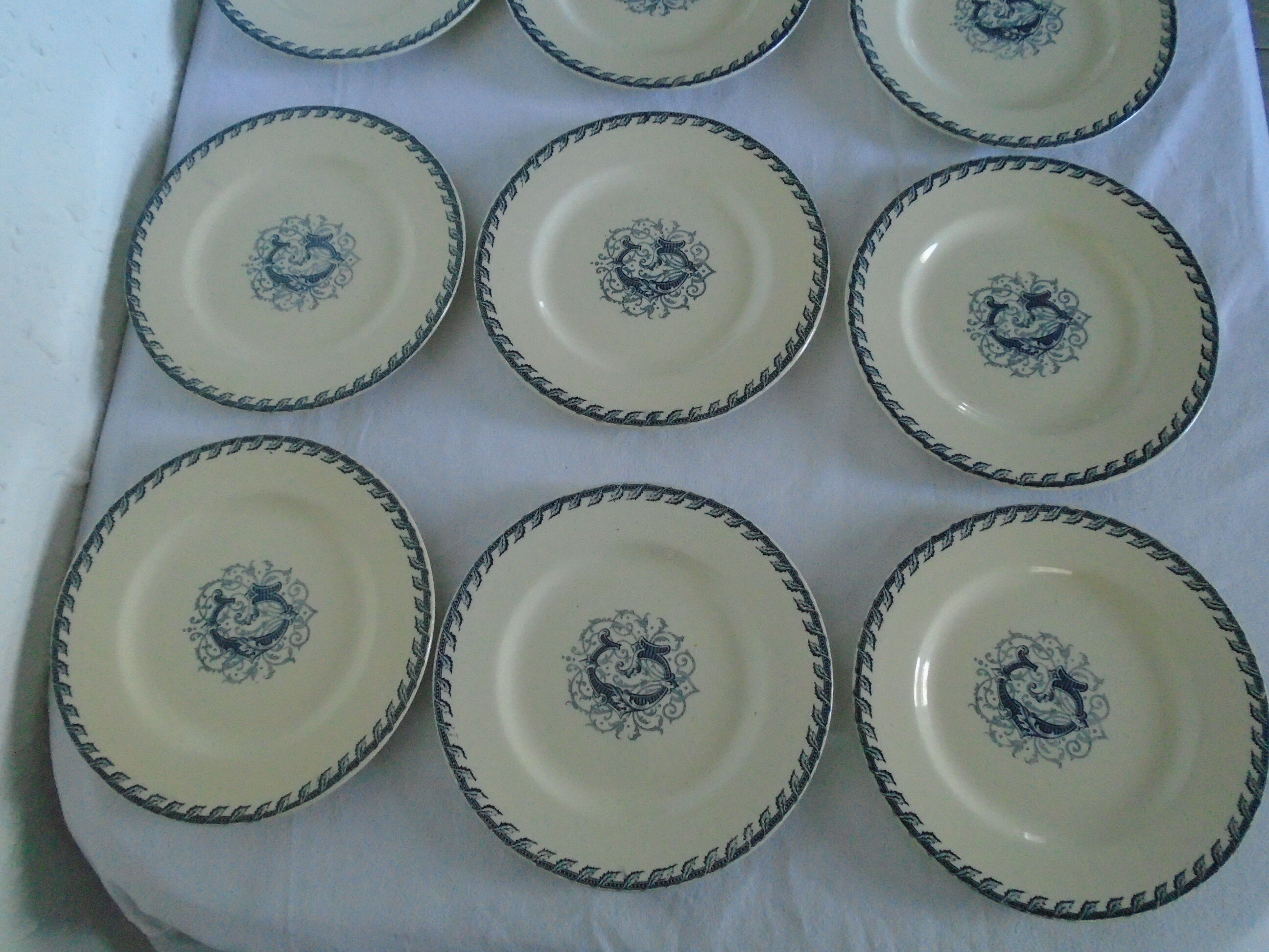9 Plates K - G Luneville - 1 ravier - 1 original original saucer