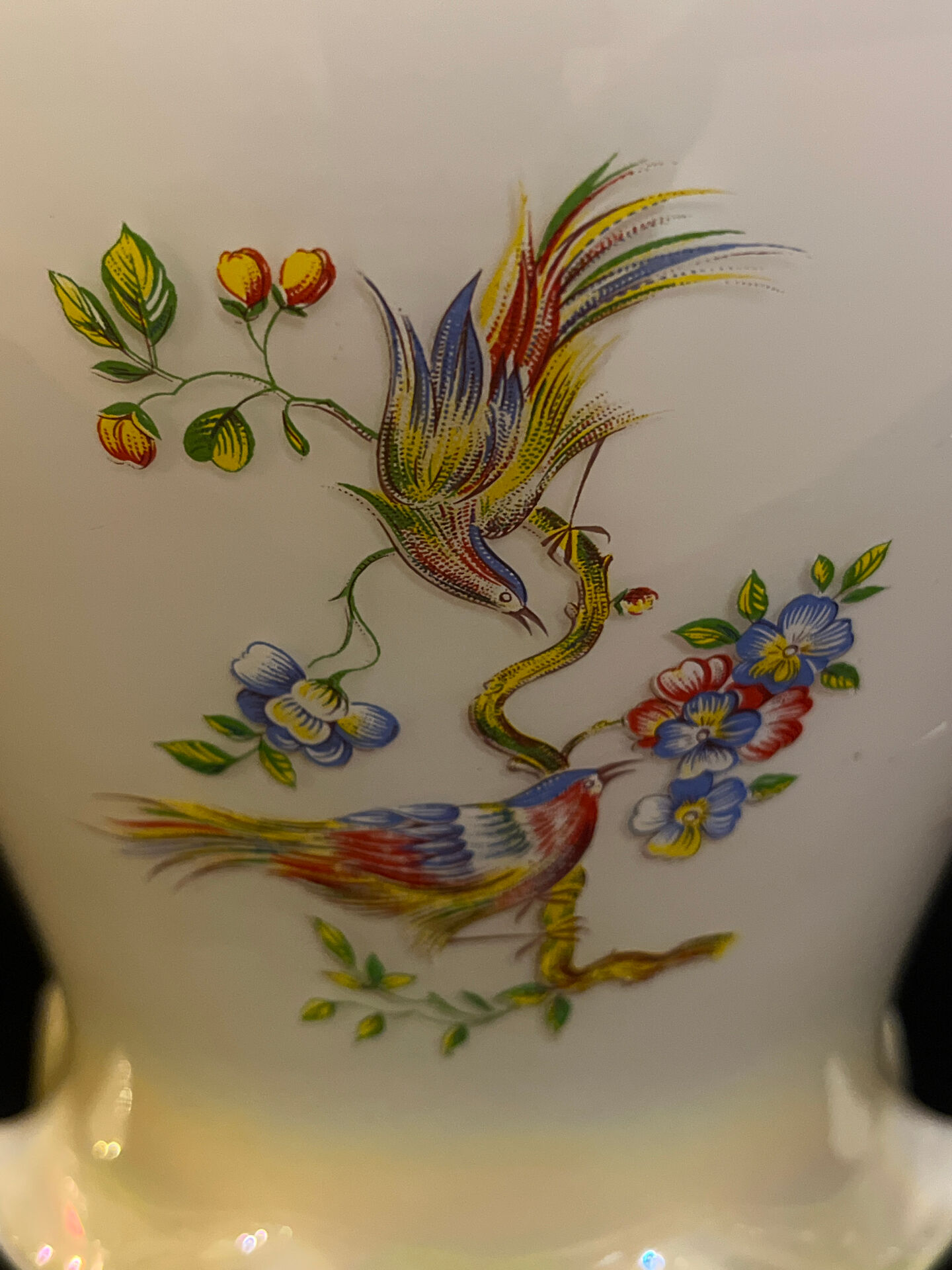 New vintage suspension in iridescent opaline – Attributed to Vianne