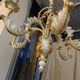 Lustre baroque Italien en bois et stuc doré 109 cm