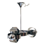 Space Age 3-light chandelier in chrome metal, 1970s