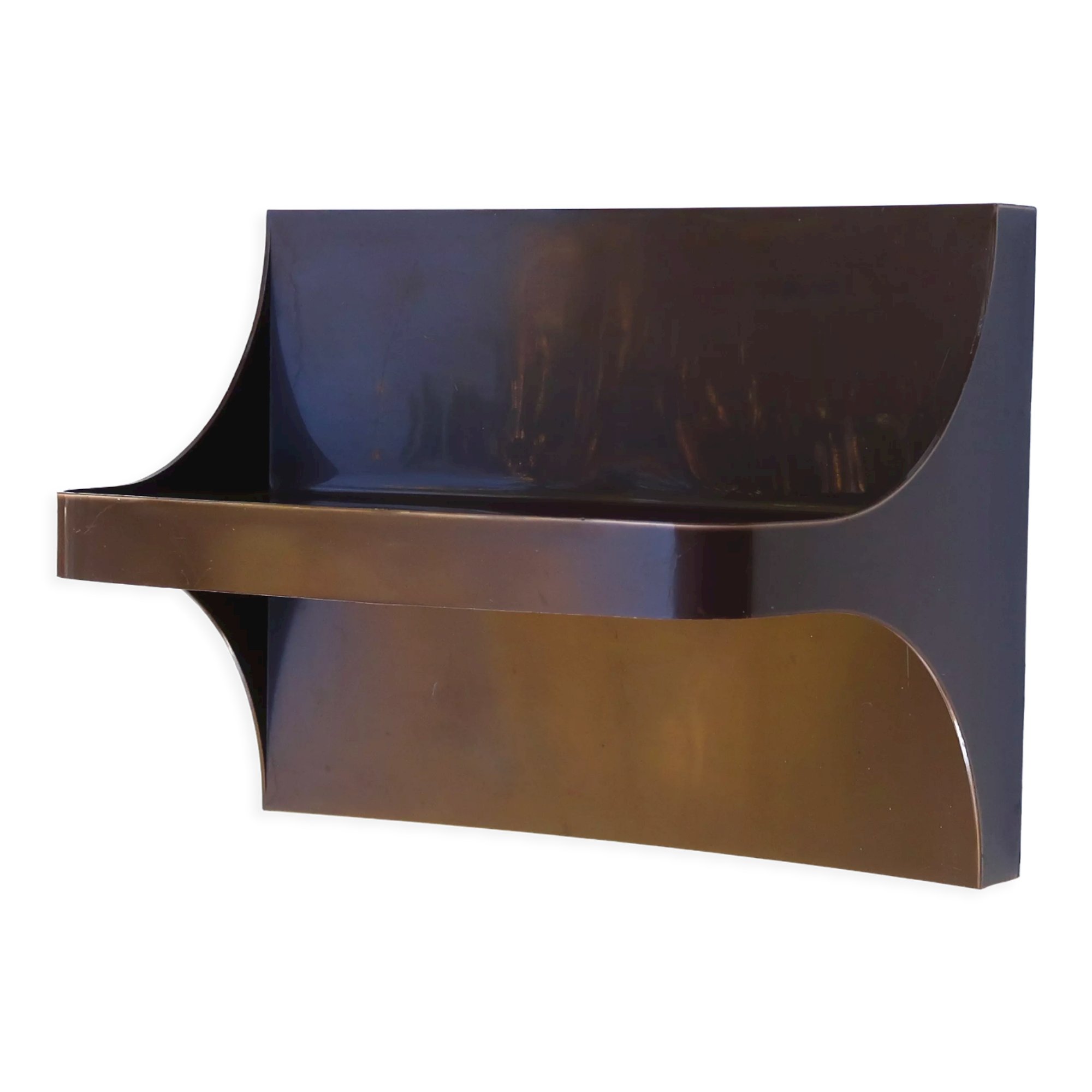 Etagère murale marron en plastique années 70