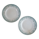 2 iron earthenware plates Moulin des Loups and Hamage