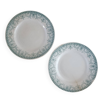 2 iron earthenware plates Moulin des Loups and Hamage