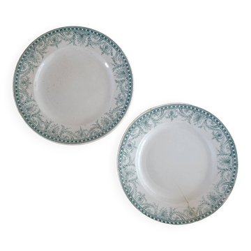 2 assiettes en terre de fer Moulin des Loups et Hamage