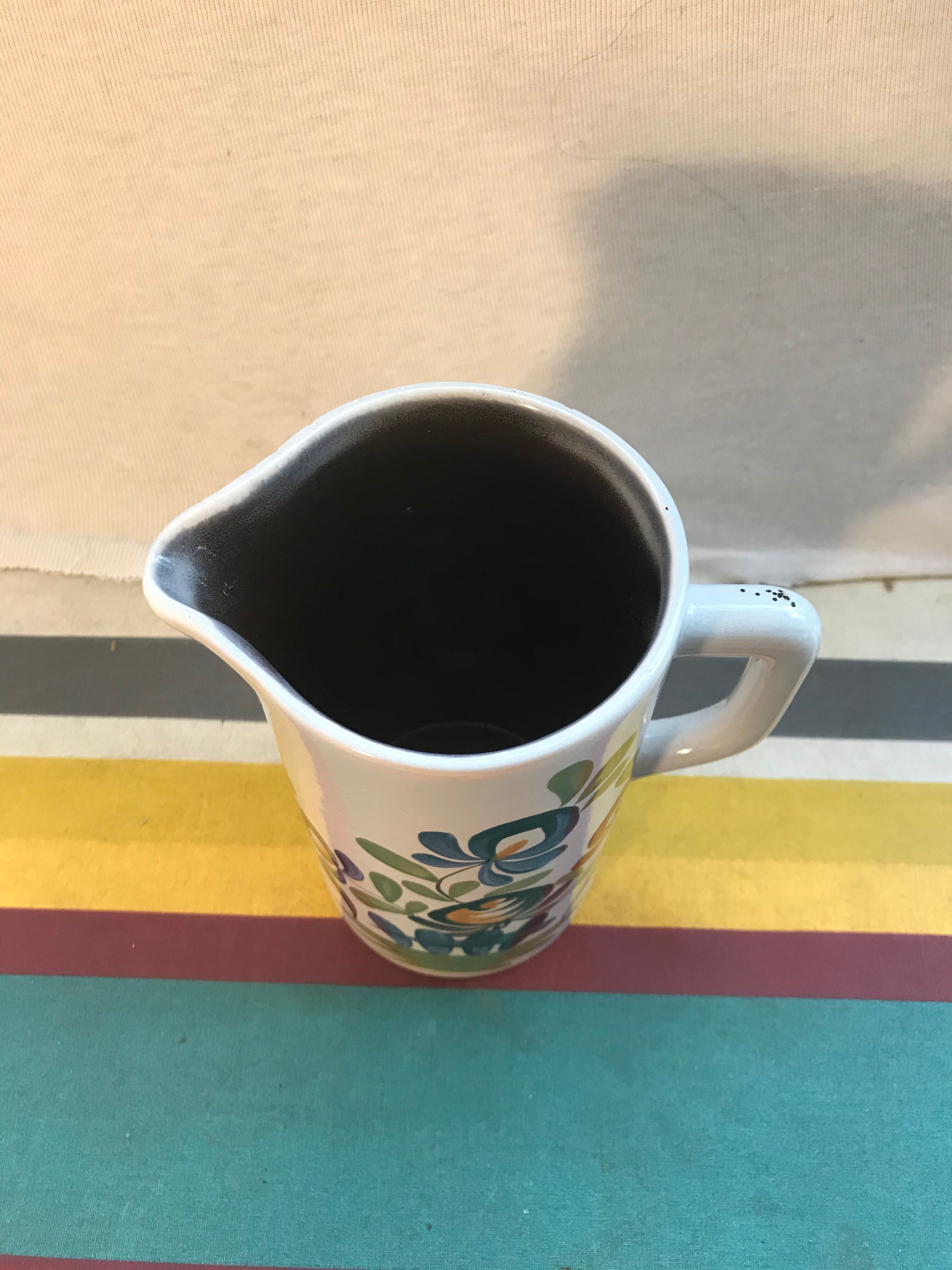 Vintage ceramic pitcher by Desvres Gabriel Fourmaintraux