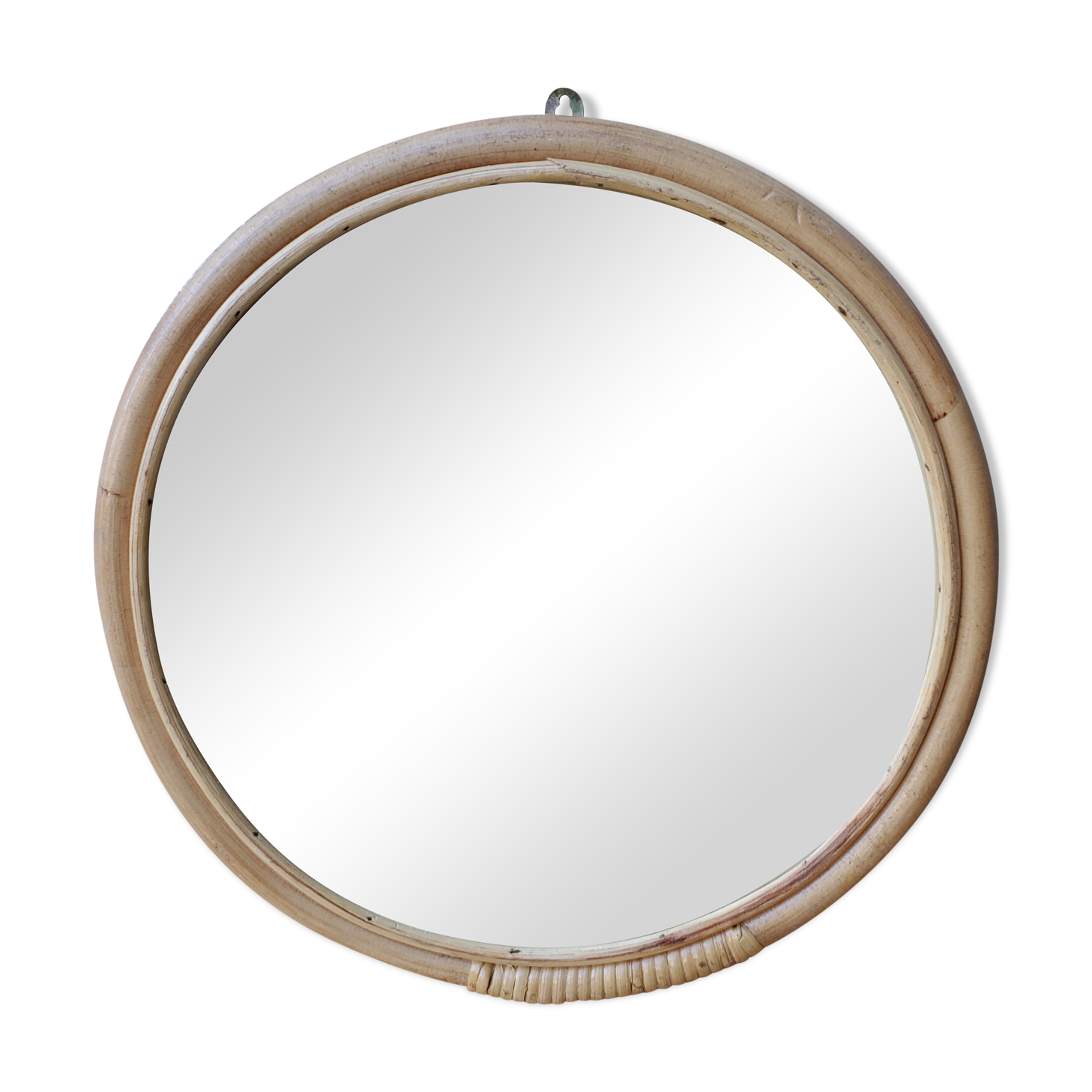 60 rattan mirror