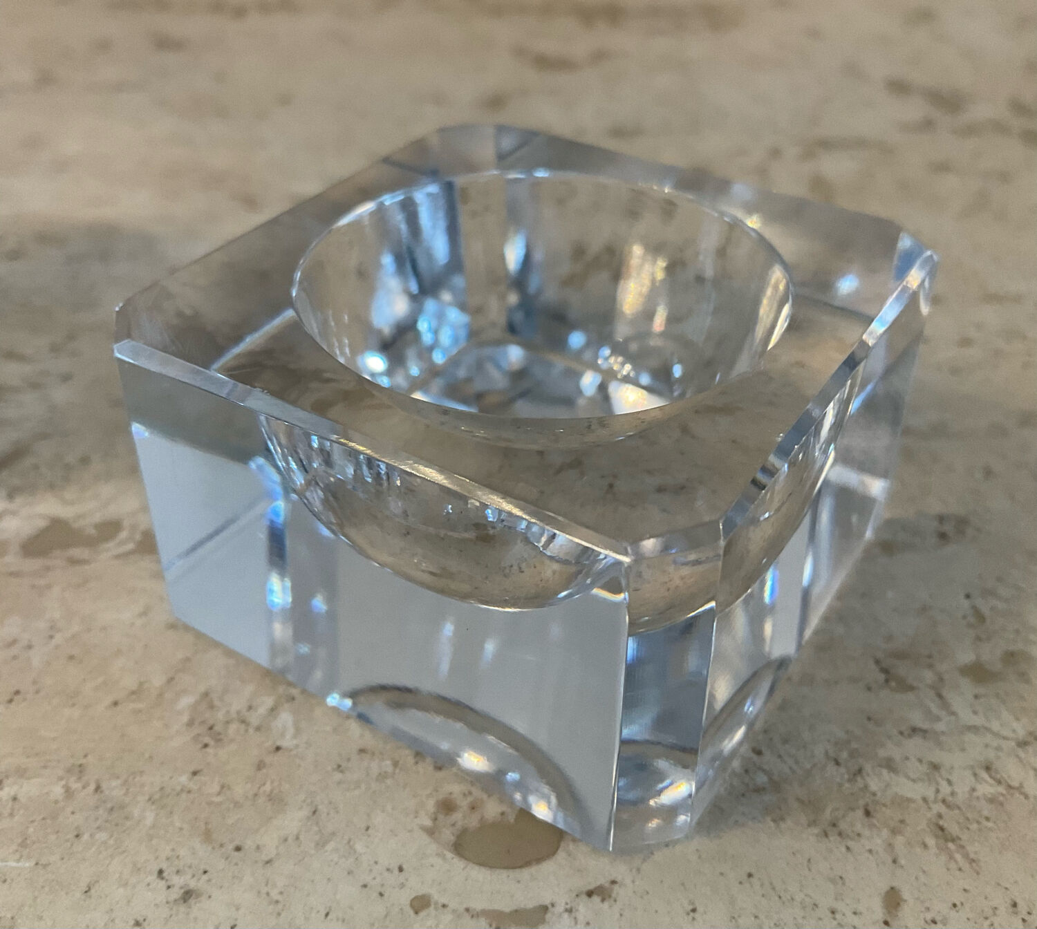 Pair of vintage crystal salerons