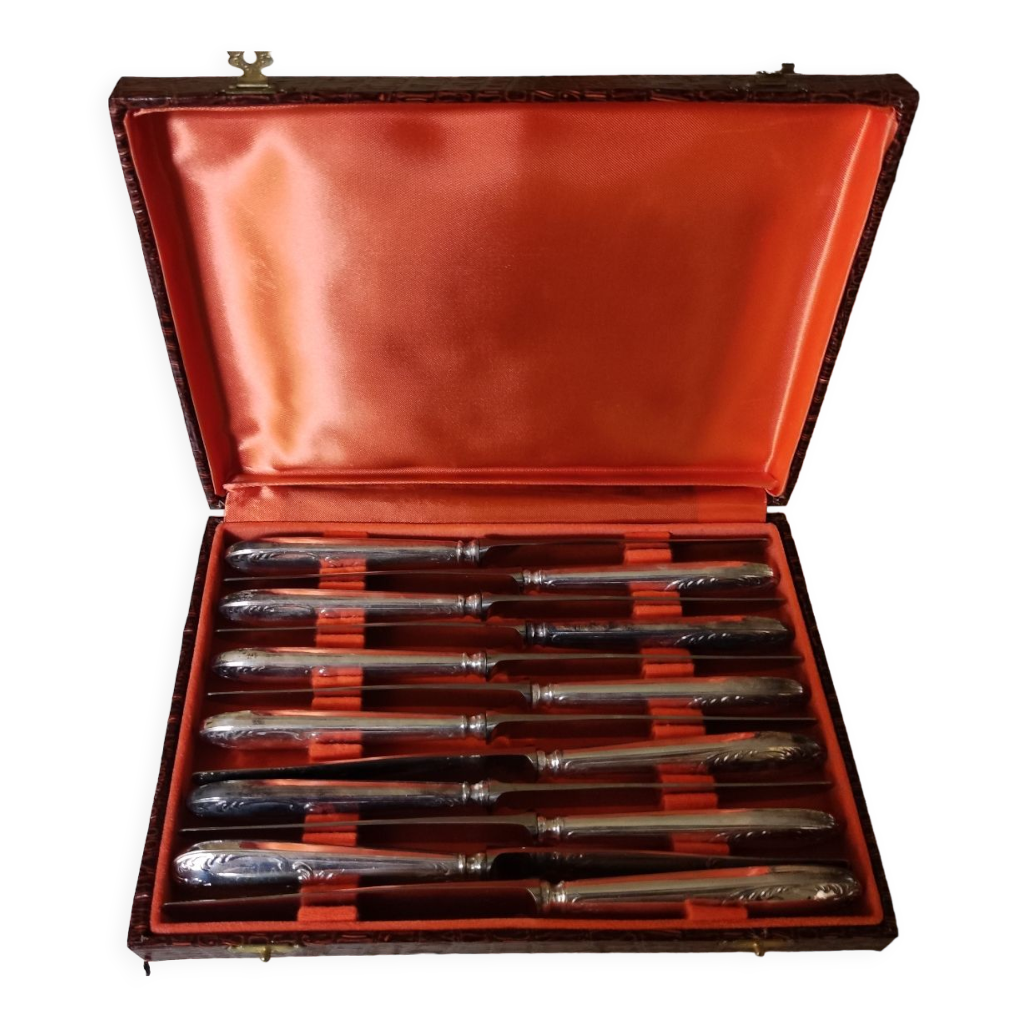 Coffret de 12 couteaux en métal argenté