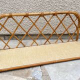 Vintage rattan wall shelf