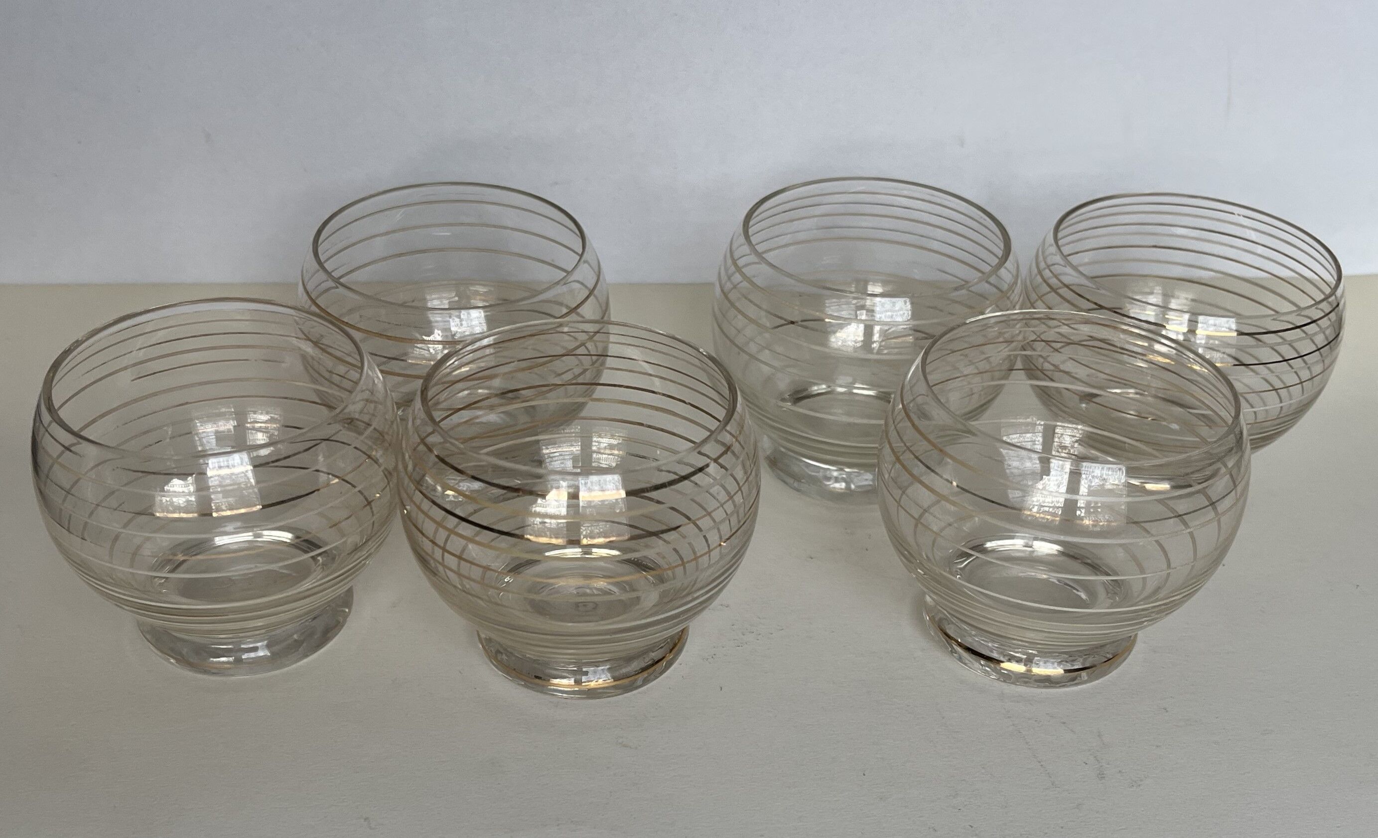 6 Antique wine glasses