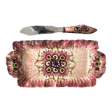 Rectangular dish and knife by Paul Fouillen