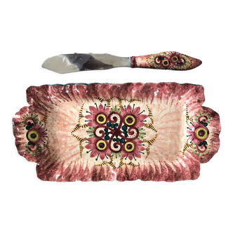 Rectangular dish and knife by Paul Fouillen