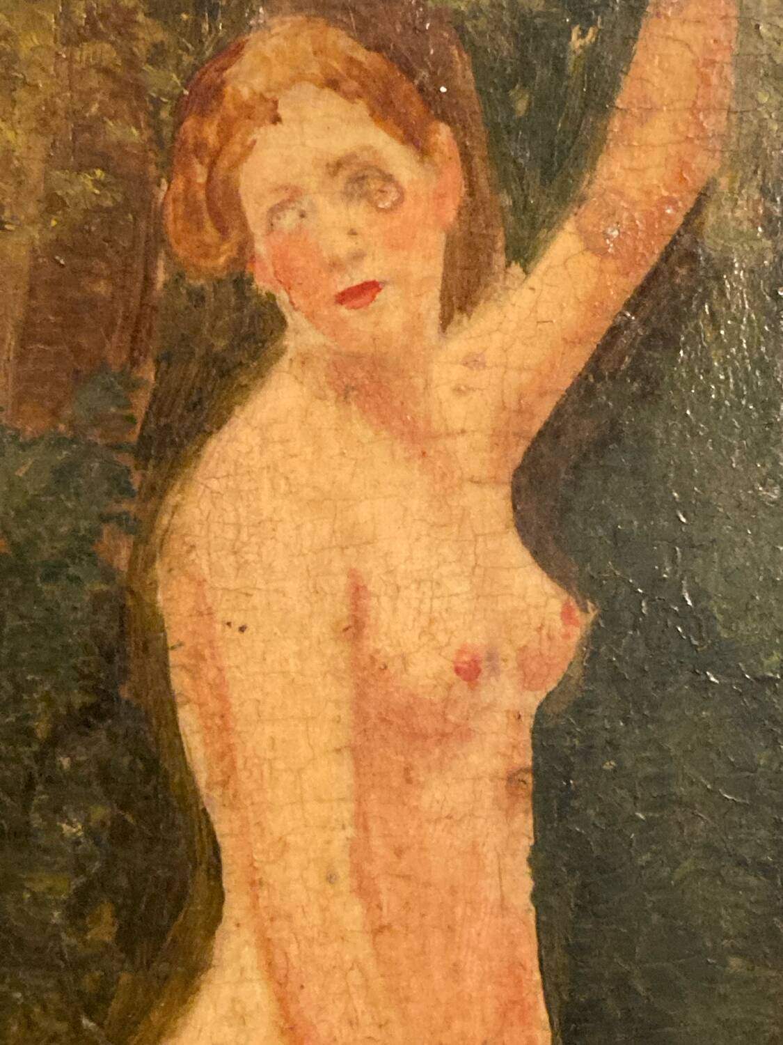 Small oil on panel, Diana 19th century